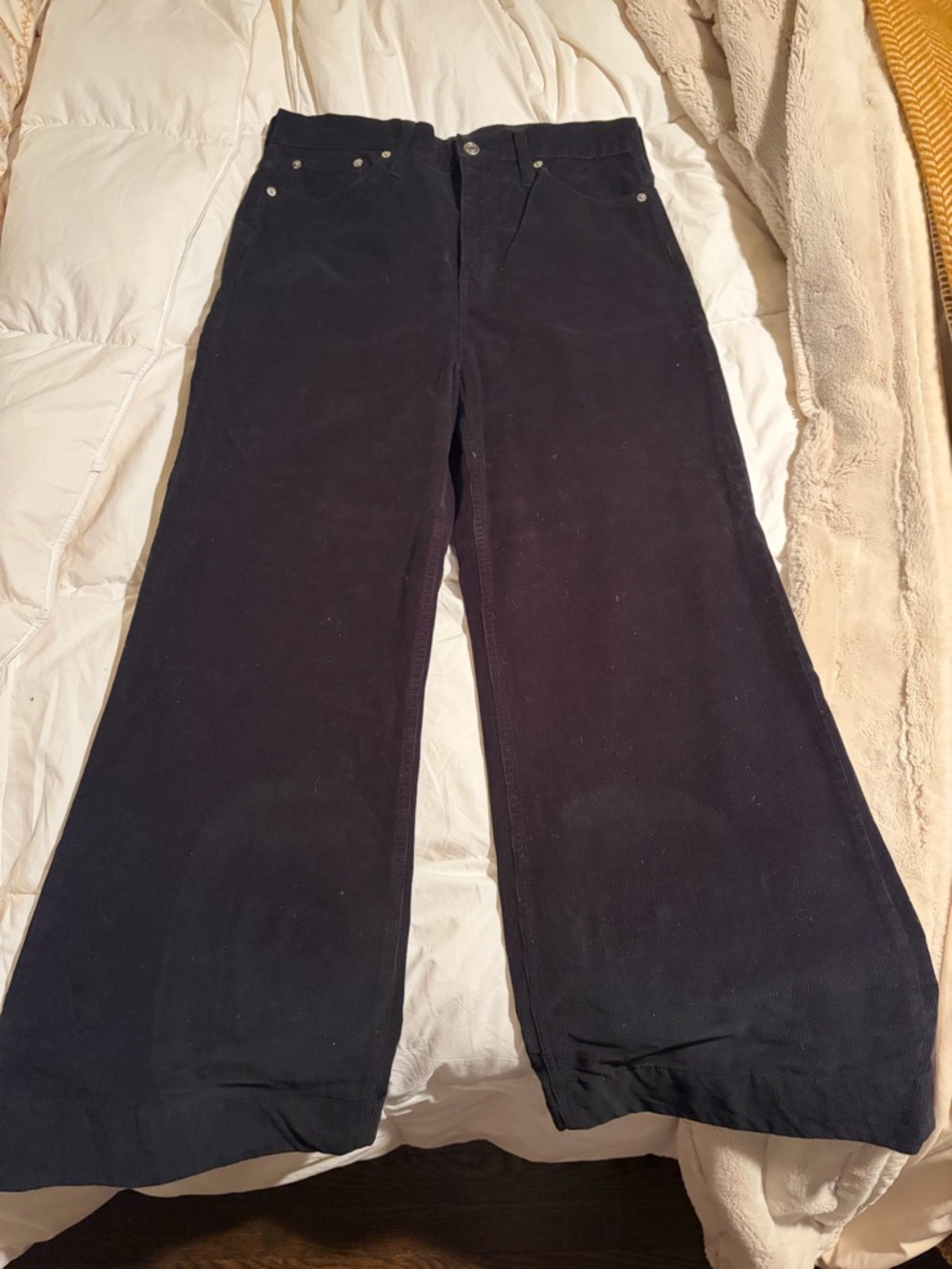 Jcrew Women's Black Corduroy Wide Leg Pants